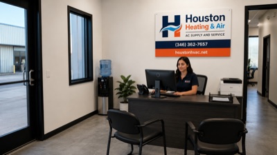 HVAC technician with commercial AC units